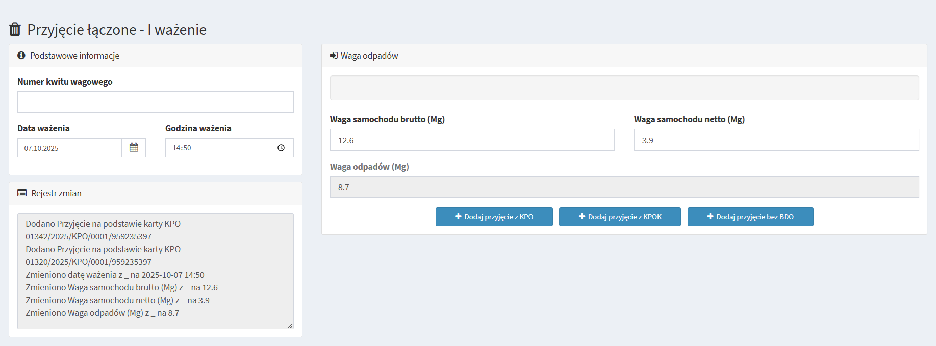 Przyjęcia łączone w easyRIPOK